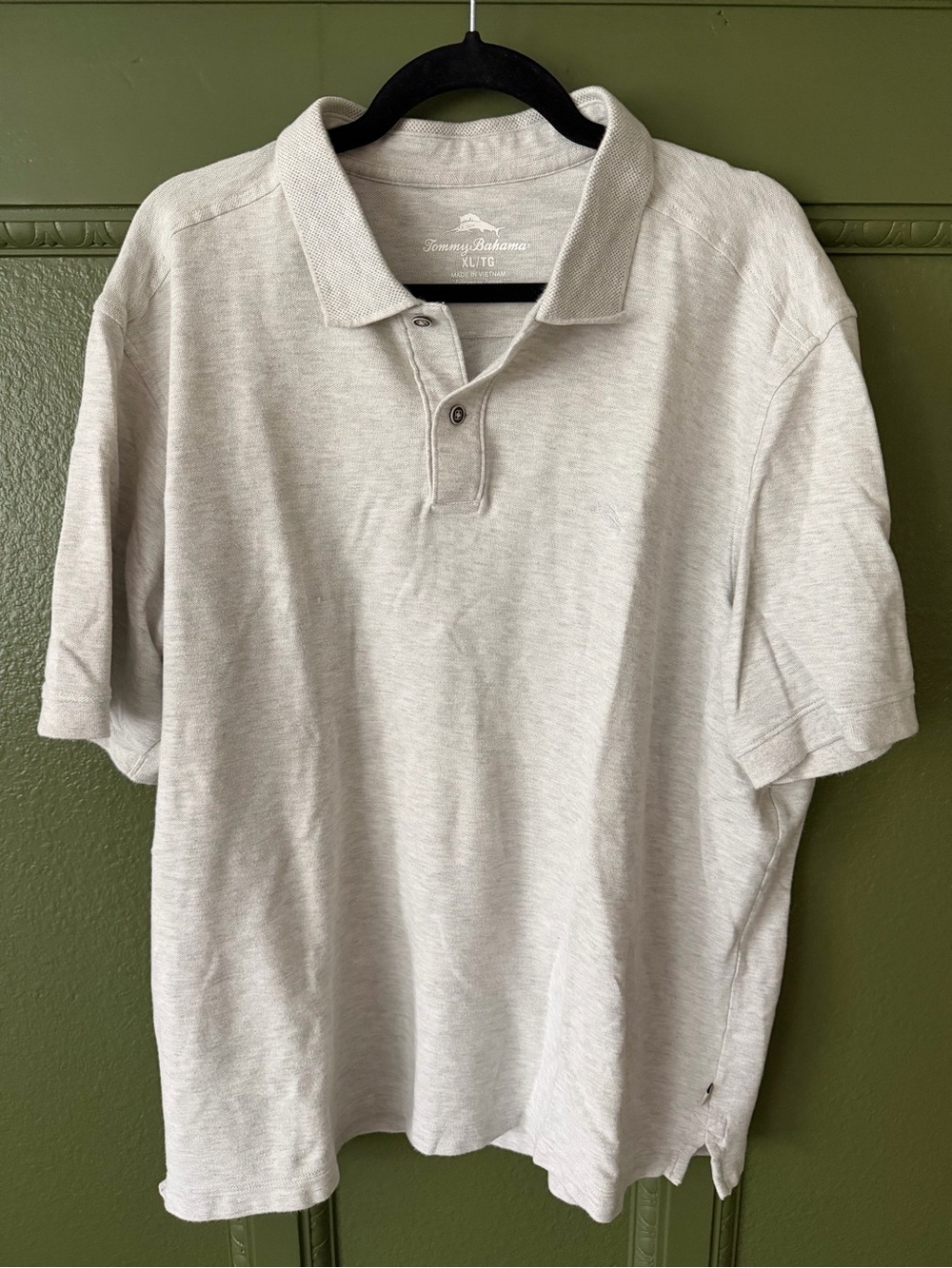 Tommy Bahama Men's Heather Light Gray Polo